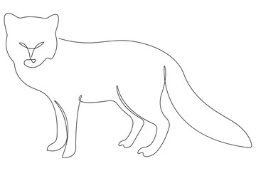 Fox continuous one line drawing vector illustration