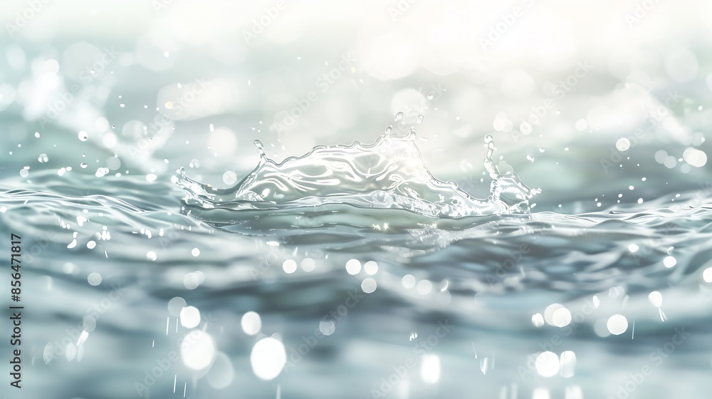 Poster white water with ripples on the surface defocus blurred transparent white colored clear calm water s