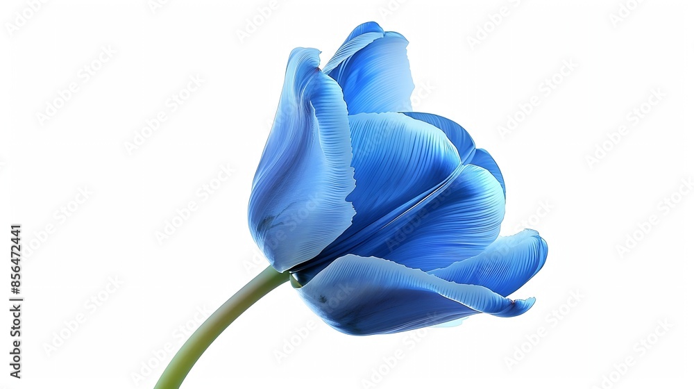 Poster Blue tulip  Flower on white isolated background with clipping path  For design  Closeup  Nature : Generative AI