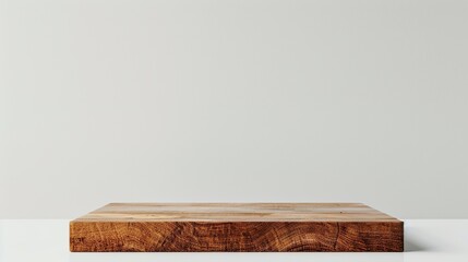 Wooden podium  product presentation on a white background