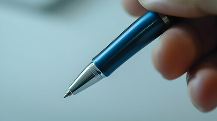 A person using a refillable pen