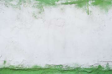 White stucco wall with green color border