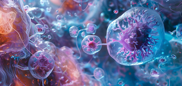 A close-up of pineal interstitial cells