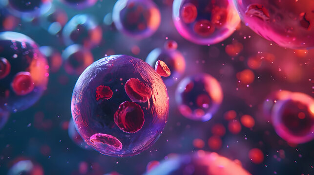 A close-up of plasma cells