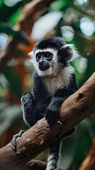 Obraz premium Small Black and White Monkey