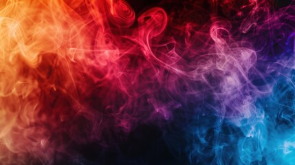 An abstract image of colorful smoke blending seamlessly into a gradient background, showcasing a mesmerizing play of colors and fluidity.