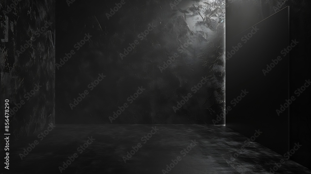 Poster black background empty room with chalkboard or cement plaster background texture wall and floor luxu