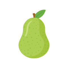 Fresh pear fruit icon clip art cute cartoon vector illustration