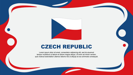 Czech Republic Flag Abstract Background Flat Design Template. Czech Republic Independence Day Banner Wallpaper Vector Illustration. Czech Republic Flag