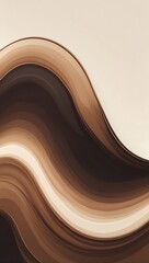 An illustration of a large, brown and white gradient wave against a white background