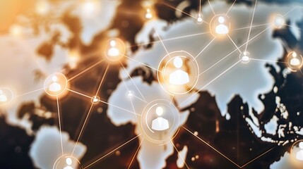 Customer Relationship Management global structure network technology data exchanges customer connection Customer relationship management Client service digital marketing and social net : Generative AI