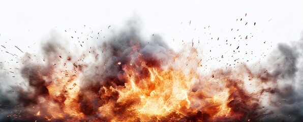 The image captures a dramatic scene of an explosion