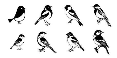 Naklejka premium set of silhouettes of birds