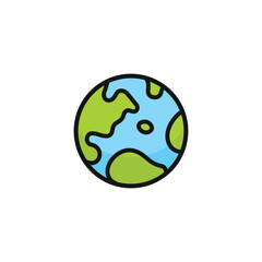 Earth icon vector. EPS 10 editable vector