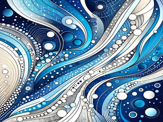 Abstract background with blue and white dots