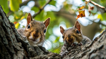 squirrels in the tree, ardillas en el árbol

