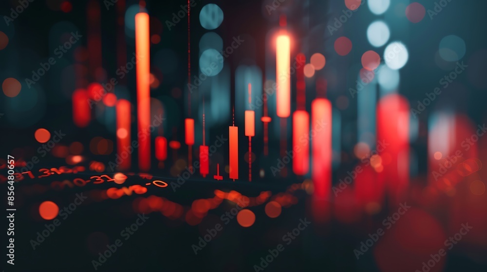 Poster stock market or forex trading graph and candlestick chart suitable for financial investment concept 