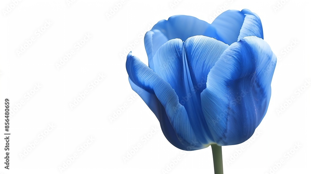 Poster Blue tulip  Flower on white isolated background with clipping path  For design  Closeup  Nature : Generative AI