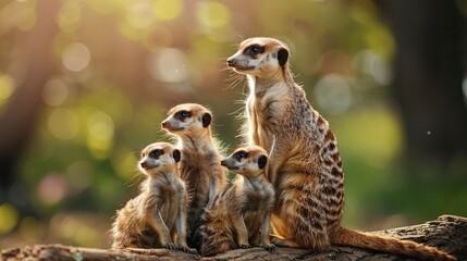 Fototapeta premium suricate family, merkat, suricato
