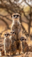 Fototapeta premium suricate family, merkat, suricato