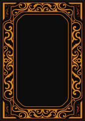 Templar gold wedding invitation card line calligraphy frame