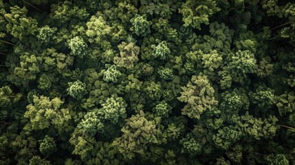 An aerial perspective of a forest
