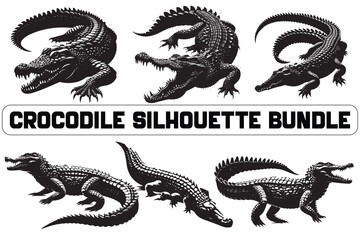 Crocodile Silhouette bundle, Crocodile Photo bundle, Crocodile Image bundle