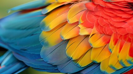 Obraz premium macaw feathers, Plumas de guacamayo 