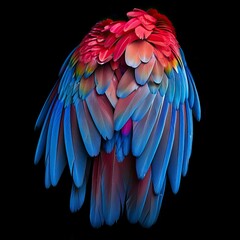 Obraz premium macaw Feathers on black background, Plumas de guacamaya sobre fondo negro, guacamayo