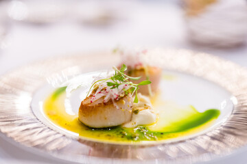 Grill Scallop in the fine dinning restaurant