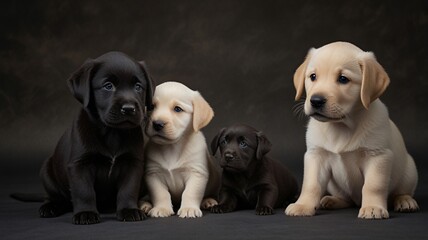 Obraz premium Adorable Labrador retriever puppies in a studio setting