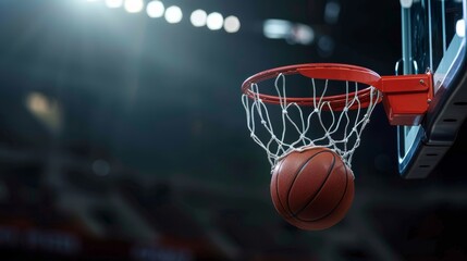 Fototapeta premium Basketball Swish: The Moment of Triumph