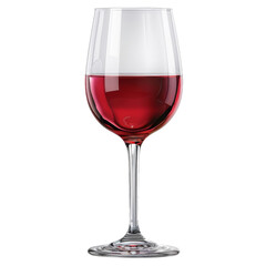 A glass of wine clipart, restaurant element, 3D illustration, red wine, isolated on white background