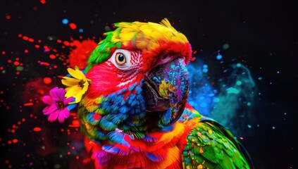 Vibrant Parrot in a Colorful World