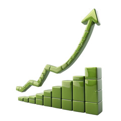 growth arrow clipart, investment element, , upward trend, isolated on white background