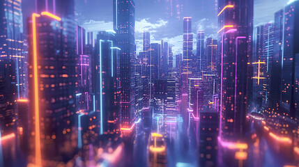 Cyberpunk style future technology city background