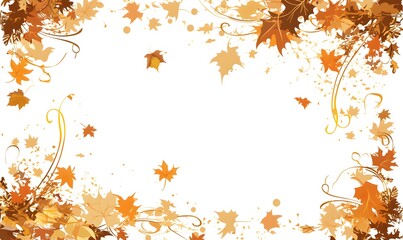 Autumn Leaves Frame for a Seasonal Design, Generative AI