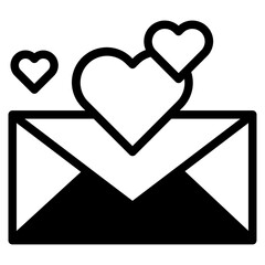 mail envelope icon with heart icon symbol