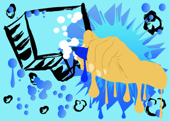 Hand writing with Felt Tip Pen, graffiti style with speech bubble. Abstract modern Messaging sign street art decoration, performed in urban painting style.