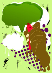 Hand writing with Felt Tip Pen, graffiti style with speech bubble. Abstract modern Messaging sign street art decoration, performed in urban painting style.