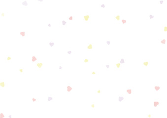 カラフルなハートの水彩風イラスト