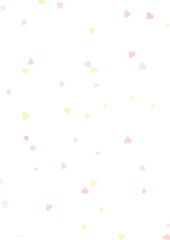 カラフルなハートの水彩風イラスト