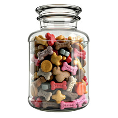 pet treat jar clipart, pet item, , glass, isolated on white background