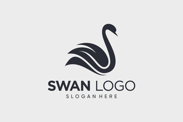 Swan logo design vector illustration abstract with creative idea