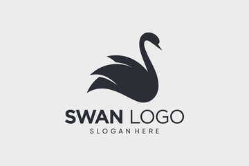 Swan logo design vector illustration abstract with creative idea