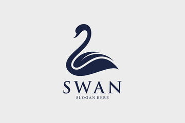 Swan logo design vector illustration abstract with creative idea