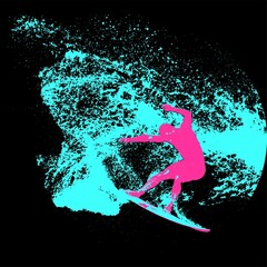 surfista, tabla de surf, vector, surf, ola, surfer, grafico, mar,  deporte