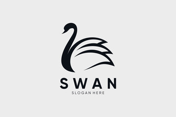 Swan logo design vector illustration abstract with creative idea