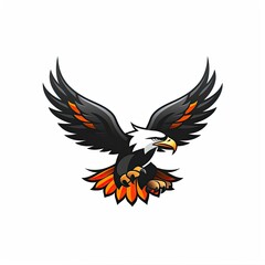 Obraz premium An eagle in flight Logo for mockup, esport logo