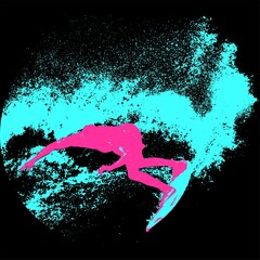 surfista, tabla de surf, vector, surf, ola, surfer, grafico, mar,  deporte